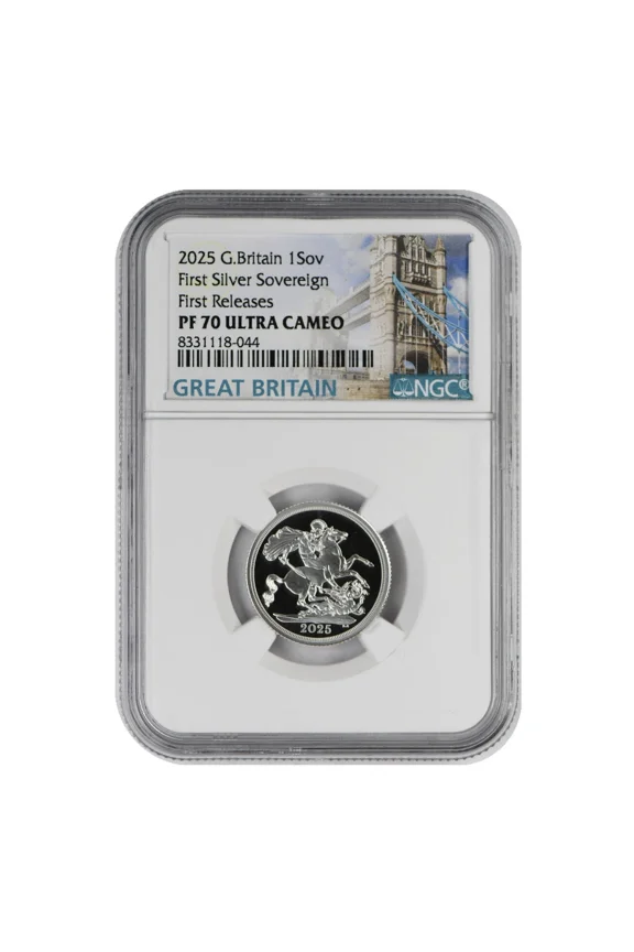 2025 Proof Silver Sovereign NGC PF-70 ULTRA CAMEO First Silver Sovereign First Releases