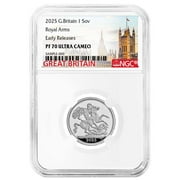 2025 Proof U.K. Sovereign Silver NGC PF70UC ER Great Britain Label