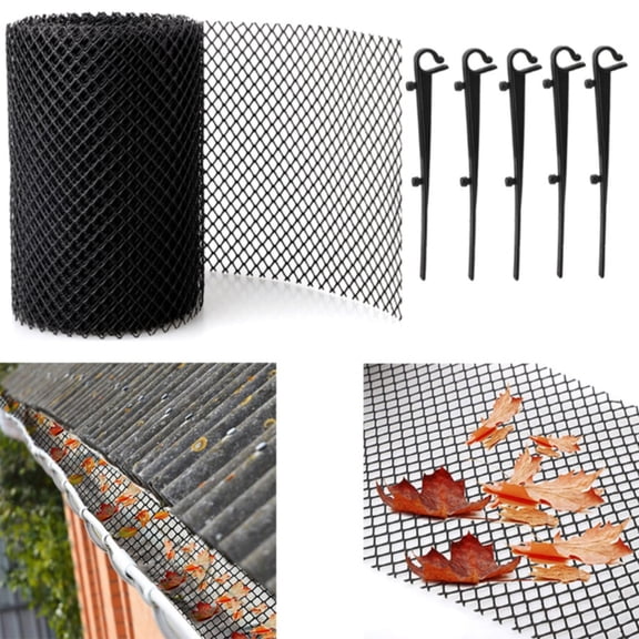 2025 Pruboru New Gutter Guard, Gutter Guard Gutter Covers, Gutter Guard Cone, Protective Net, Gardening Anti-fall Debris Clogging Net, Plastic Gutter Guard (1PC, 15×600cm/6×236in)