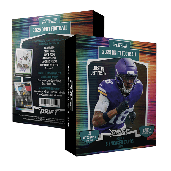 2025 Pulse Drift Football Hobby Box - 4 Autographs Per Box
