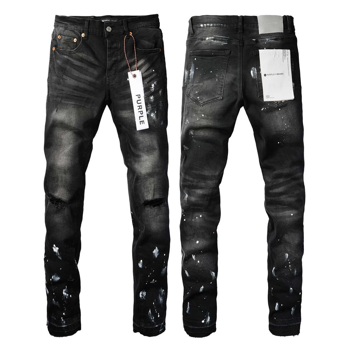 2025 Purple Jeans brand Jeans Men's Jeans Casual Comfort Holes ...