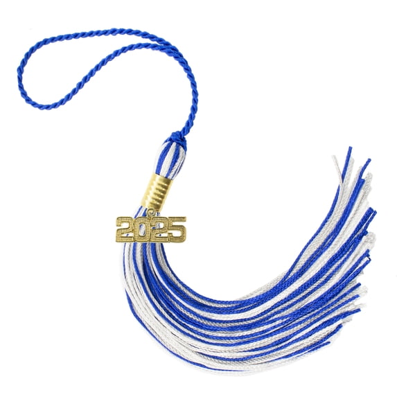 2025 ROYAL / GRAY / WHITE GRADUATION TASSEL - EVERY SCHOOL COLOR AVAILABLE -MADE IN USA