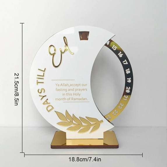 2025 Ramadan Countdown Advent Calendar with Rotatable Wheel Eid Mubarak Table Ornament Islamic Muslim Party Decoration Kids Gift (Eid-E)