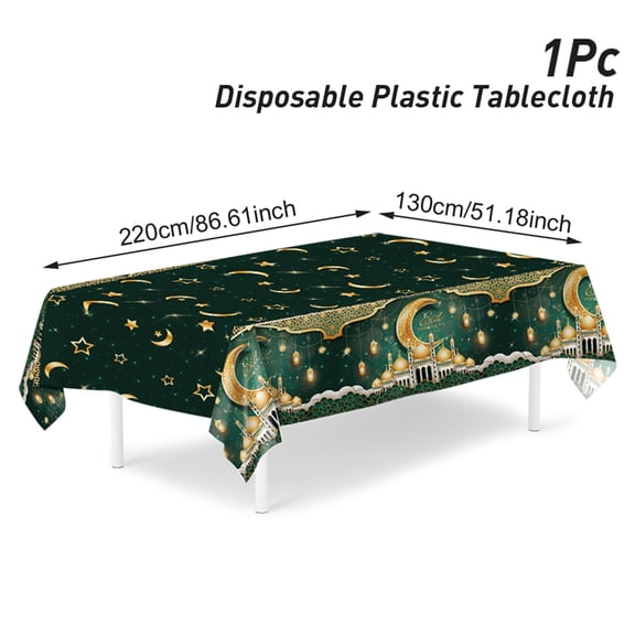 2025 Ramadan Kareem Decor Castle Polyester Tablecloth Eid Mubarak Decor Ramadan Mubarak Muslim Islamic Al Adha EID Muslim Decor