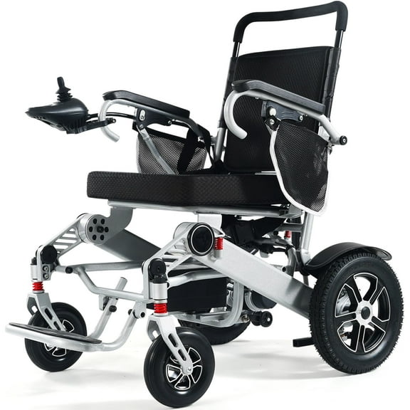 MERITLIFE Electric Wheelchair for Adults, 30 Miles Long Range, 500W Powerful Motor, All-Terrain Foldable Wheelchair, Portable and Compact with Dual Batteries, Airline Approved for Seniors and Travel