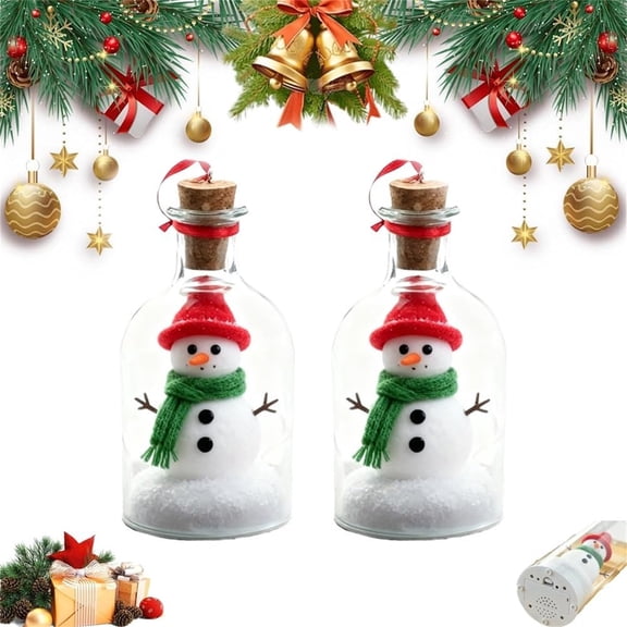 Recordable Christmas Snowman Ornament - 7.87in Voice Message Glass Decor, Battery-Powered Keepsake, Personalized Holiday Gift for Family & Teachers