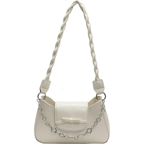 2025 Retro Bow Crossbody Bag Fashion Ladies PU Leather Shoulder Bag Chain Casual Handbag
