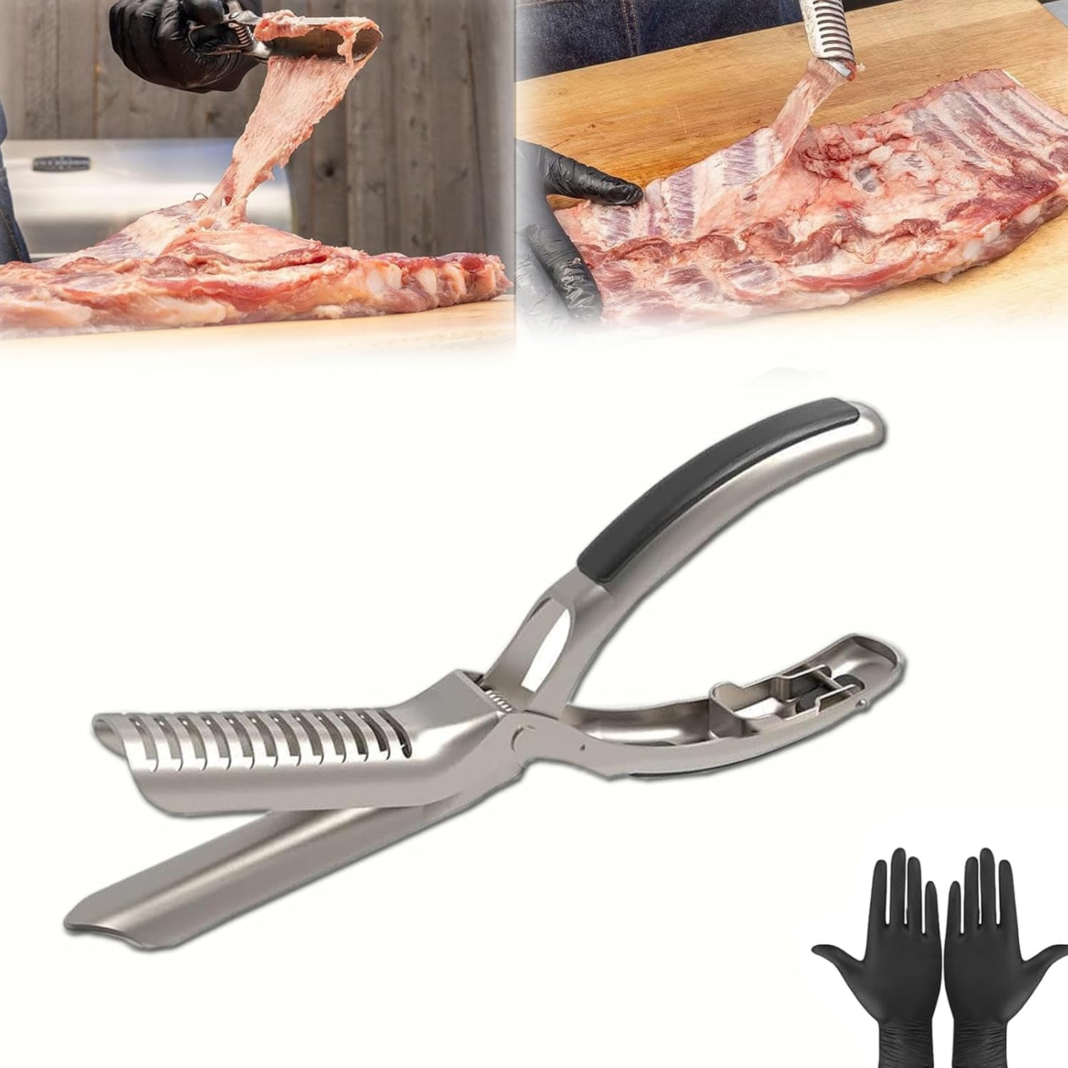 Rib Prep Edelstahl Rippenmembran Entferner - BBQ Werkzeug Mit Anti-Rutsch Griff | Rostfrei & Spülmaschinenfest