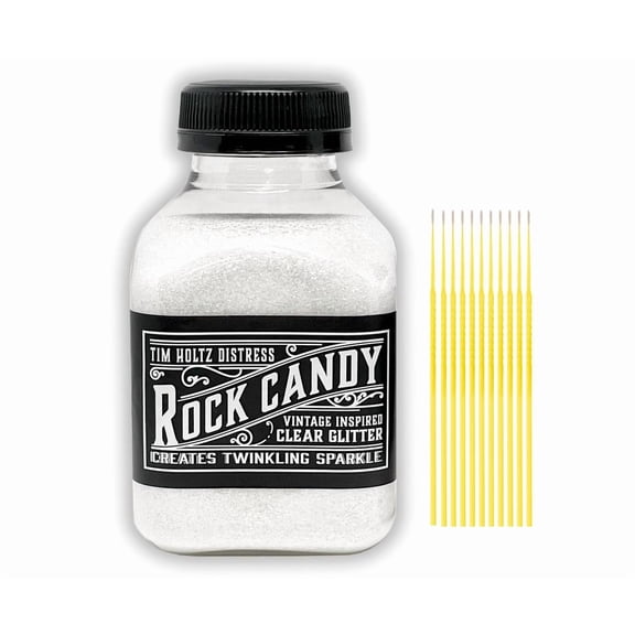 2025 Rock Candy Bundle - Tim Holtz Distress Rock Candy Vintage Inspired Clear Glitter Original Twinkling Sparkle with Trebbies Detail Sticks
