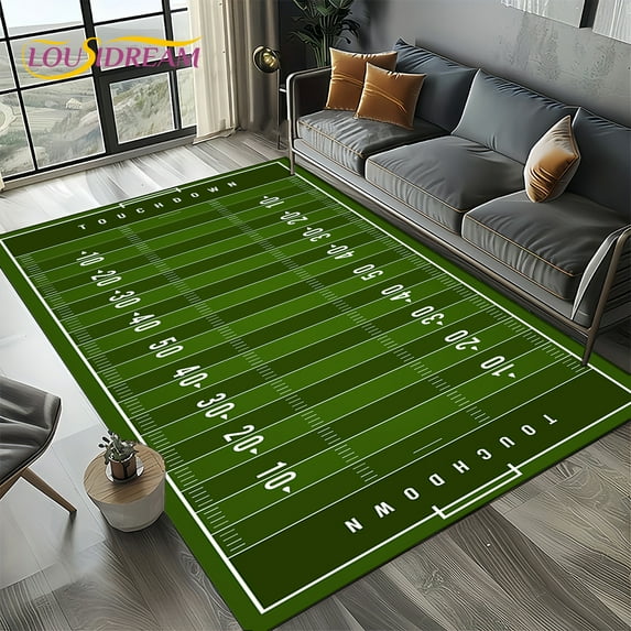 2025 Rugby Field Rugby American Football Cartoon Rug for Living Room Bedroom Home Sofa ration Area Rug Non-slip Floor Mat