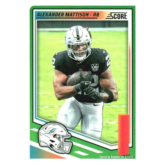 2025 SCORE #112 ALEXANDER MATTISON MIAMI DOLPHINS