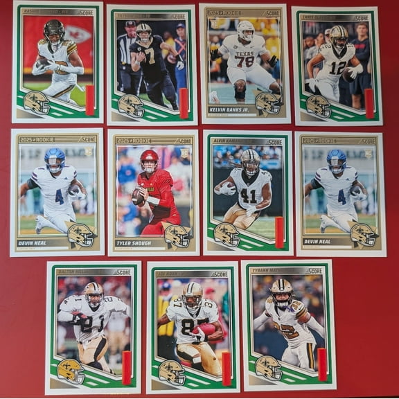 2025 SCORE NFL New Orleans Saints Football Card Team Set Tyler Shough Alvin Kamara