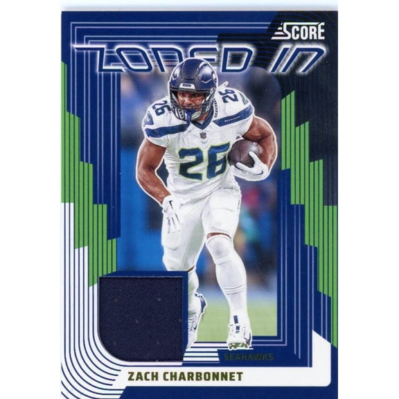 2025 SCORE ZONED IN JERSEYS #6 ZACH CHARBONNET RELIC SEATTLE SEAHAWKS