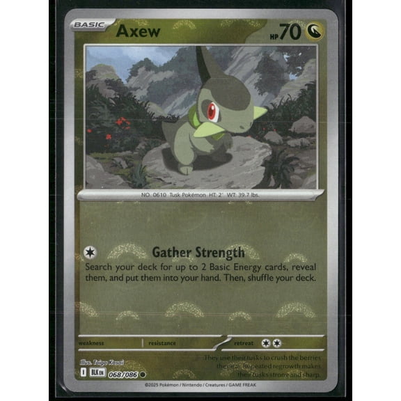 2025 Scarlet & Violet Black Bolt Axew Holo Poke Ball Pattern #68/86