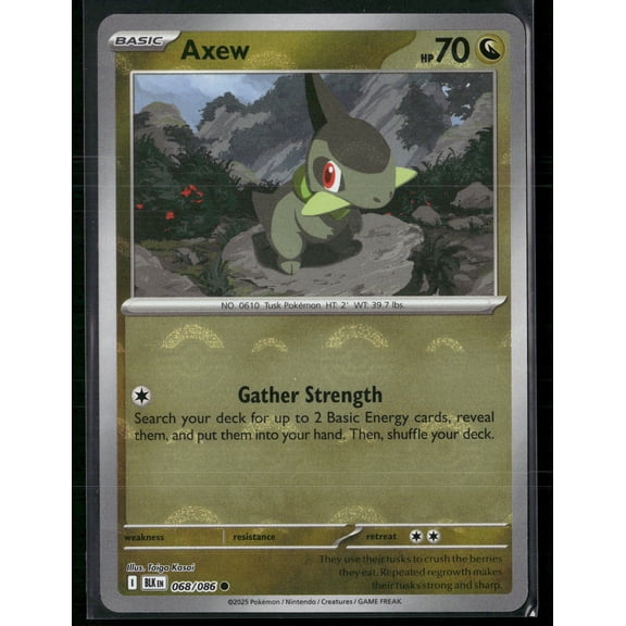 2025 Scarlet & Violet Black Bolt Axew Holo Poke Ball Pattern #68/86