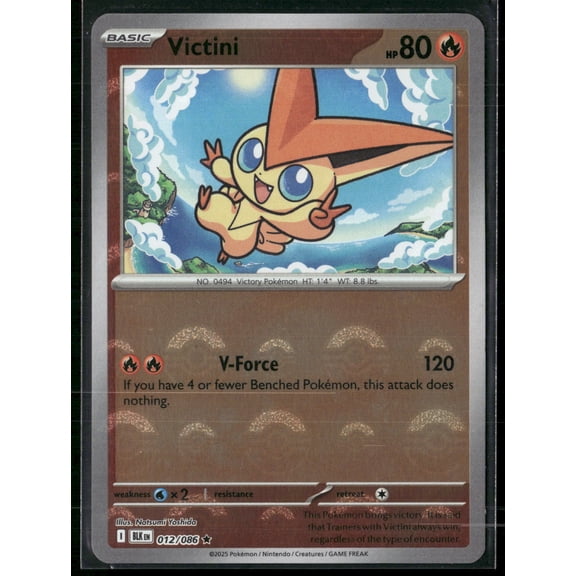 2025 Scarlet & Violet Black Bolt Victini Holo Poke Ball Pattern Rare #12/86