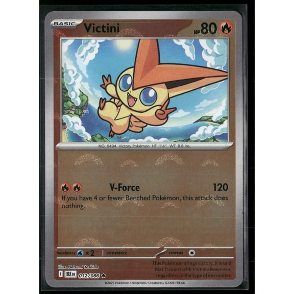 2025 Scarlet & Violet Black Bolt Victini Holo Poke Ball Pattern Rare #12/86