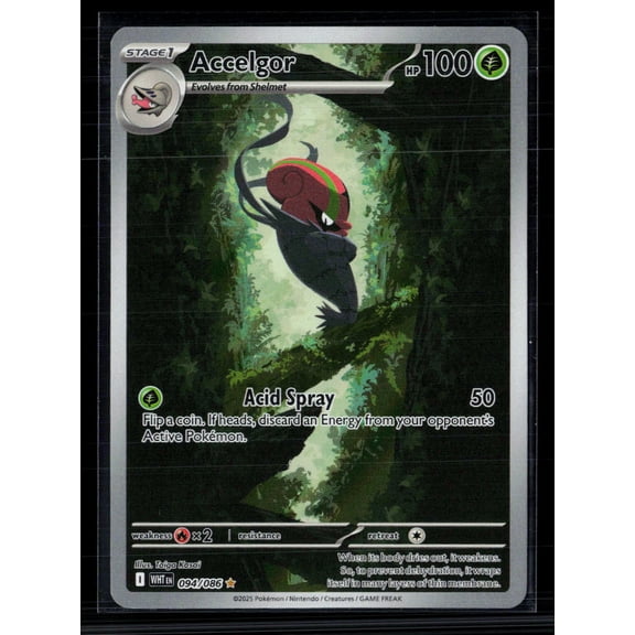 2025 Scarlet & Violet White Flare Accelgor Holo Secret Rare #94/86