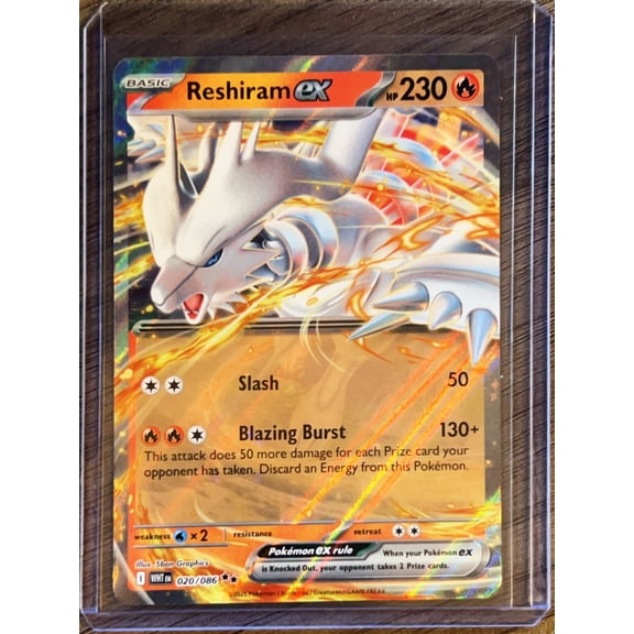 2025 Scarlet & Violet White Flare Reshiram EX Holo Double Rare RR #20/86
