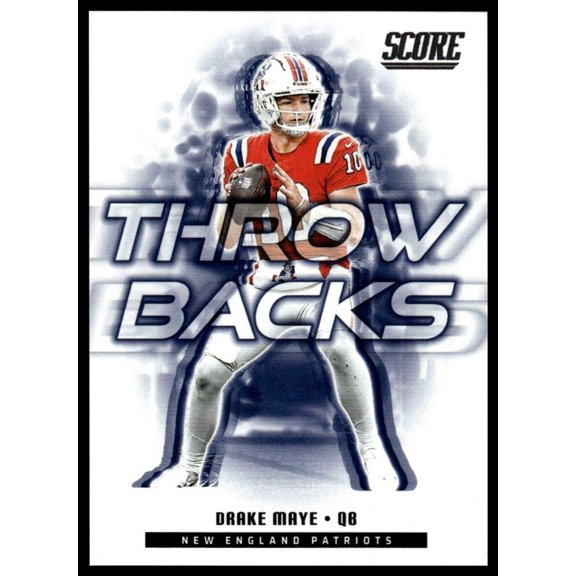 2025 Score Throwbacks #3 Drake Maye New England Patriots NFL Football Card New England Patriots NFL FOOTBALL Trading Card