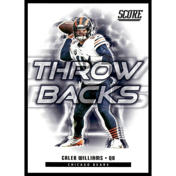 2025 Panini Score Throwbacks Football Card Caleb Williams #4 Chicago Bears