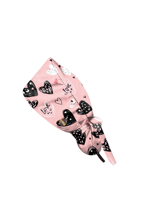 2025 Scrub Caps Women Scrub Caps Nursing Scrub Caps for Beauty Salon Hearts Pink Free