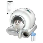 (2025) Self Cleaning Litter Box, Upgraded Robot Automatic Litter Box for Multiple Cats, 65L+9L Extra Large, Features Negative ion Sterilization and Deodorization, APP Control, Health Monitor
