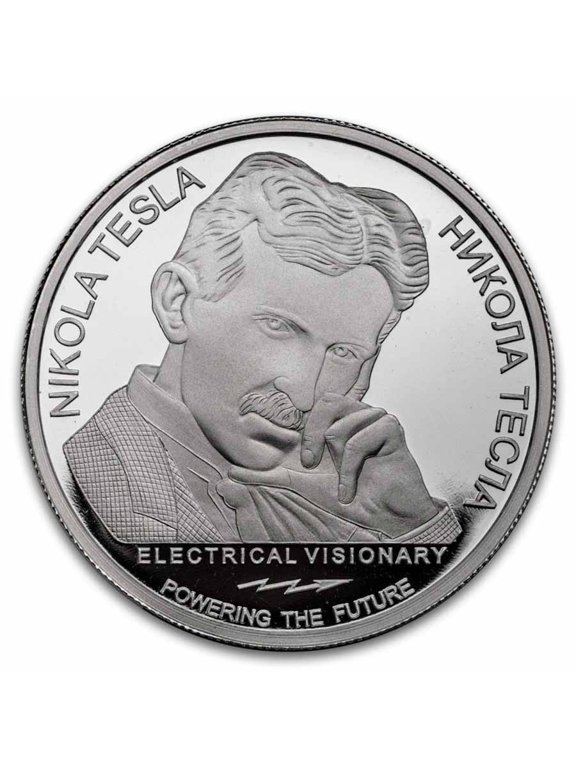 2025 Serbia 1 oz Proof Silver Tesla: Rotating Magnetic Field