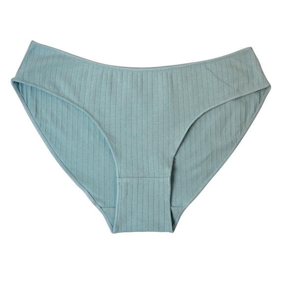 2025 Sexy Lingerie for Women Naughty Simple Solid Color Breathable Cotton Low-waist Sports Thong Sky Blue XL