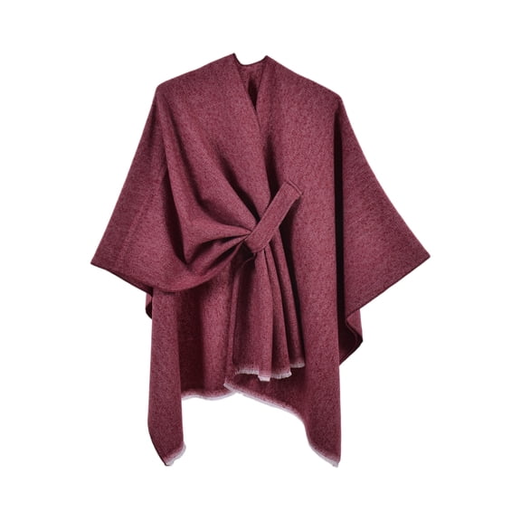 2025 Shawl Wraps for Women,Pashmina Wraps for Women,Wrap Cardigan Cape Wool Shoulder Top Sweater Scarf Red Free