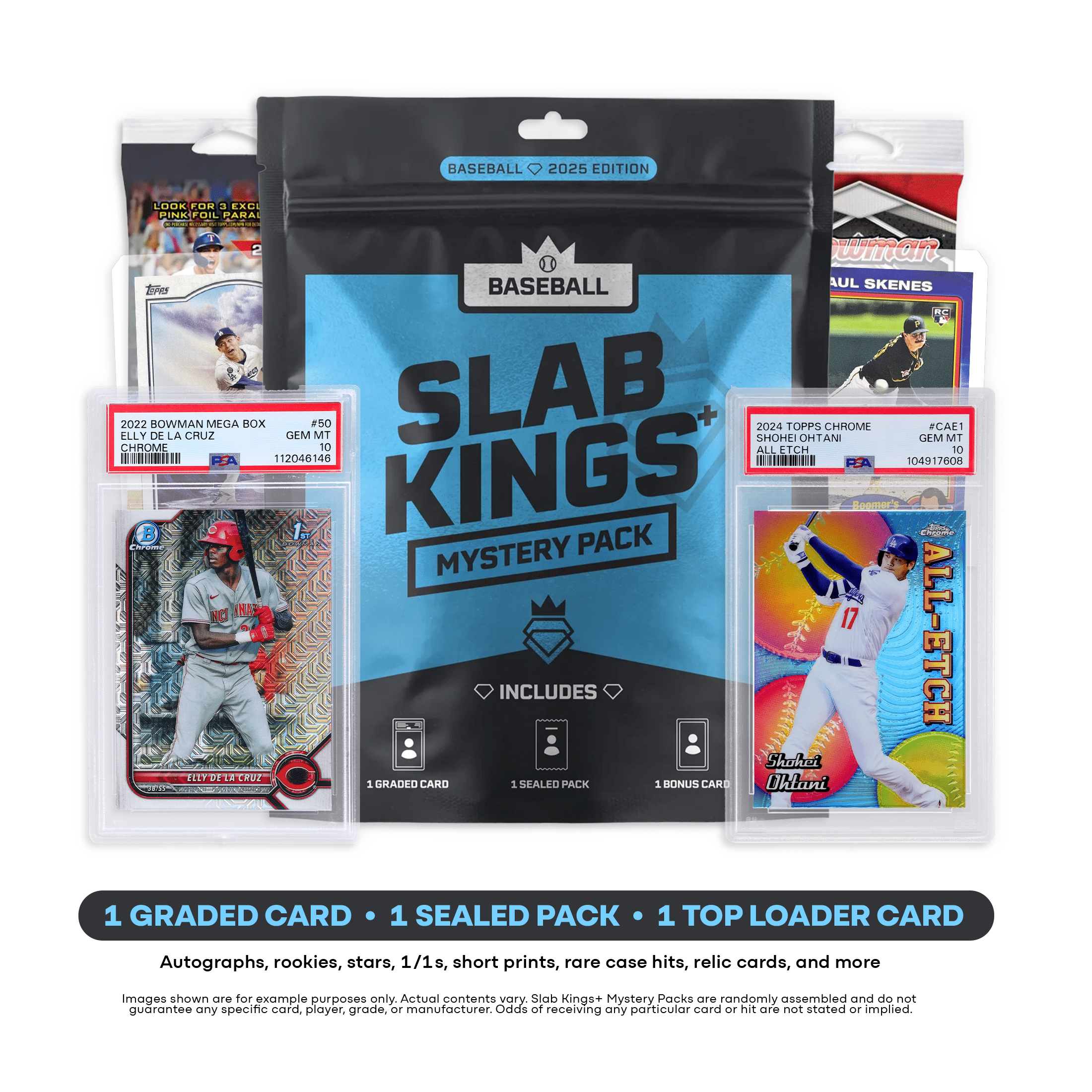 2025 Slab Kings Plus Baseball Edition 1 Graded Card + 1 Sealed Pack + 1 Bonus Card