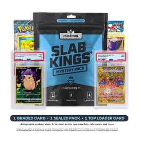 2026 Slab Kings Plus Pokemon Edition 1 Graded Card + 1 Sealed Pack + 1 Bonus Card