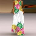 thumbnail image 1 of 2025 Sleeveless Elegant Black Blue Dress Casual Plus Size Long Dresses Summer Beach Woman 3D Rose Print Maxi Dress Women, 1 of 6