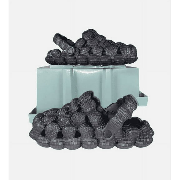 2025 Slip-On Black, Size 10 Bubble Slides with Strap, Trendy Bubble Shoes with Ankle Strap, Bubble Slippers with Back Strap