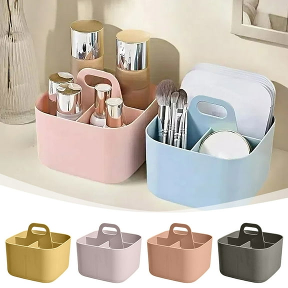 2025 Small Multiuse Caddy Organizer With Handle Stackable Desk Stationery Pen Holder Craft Supplies Storage Compartment Tray