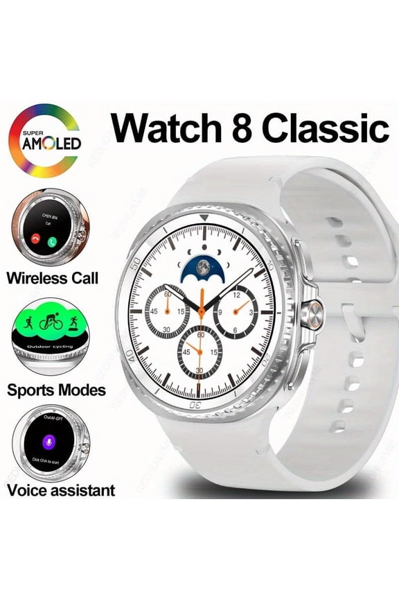 2025 Smart Watch 8 Classic - 1.43" AMOLED, AI GPT, Call, Rotating Dial, IPX8, 300mAh, Unisex