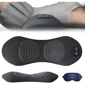 2025 Smooth Spine Triple Fusion Back Massager, 3 in 1 Portable Back Stretcher with Adjustable Traction Vibration Heat for Neck Shoulder Lower Back Support at Home Office Travel (Black)