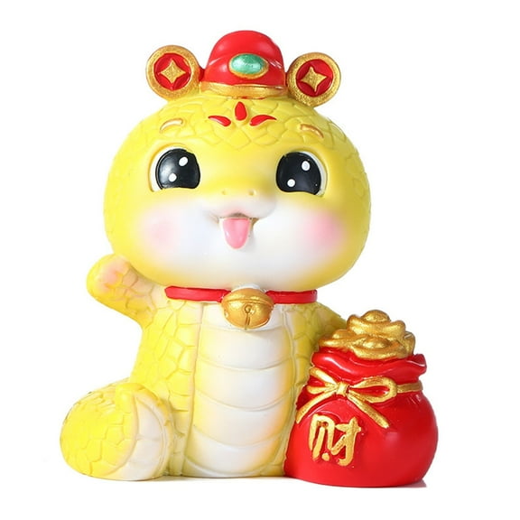 2025 Snake New Years Figurine Statue Resins Zodiacs Snake Decoration with Bobbing Head Desk Car Interior Ornament