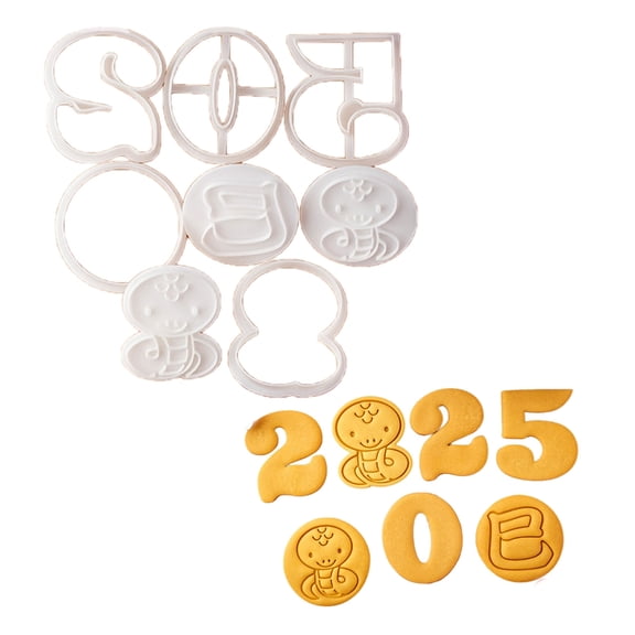 2025 Snake Year Pressable Biscuits Mold Cookie Stamps Pastries Baking Tool Biscuits Cutter Bakeware Enduring