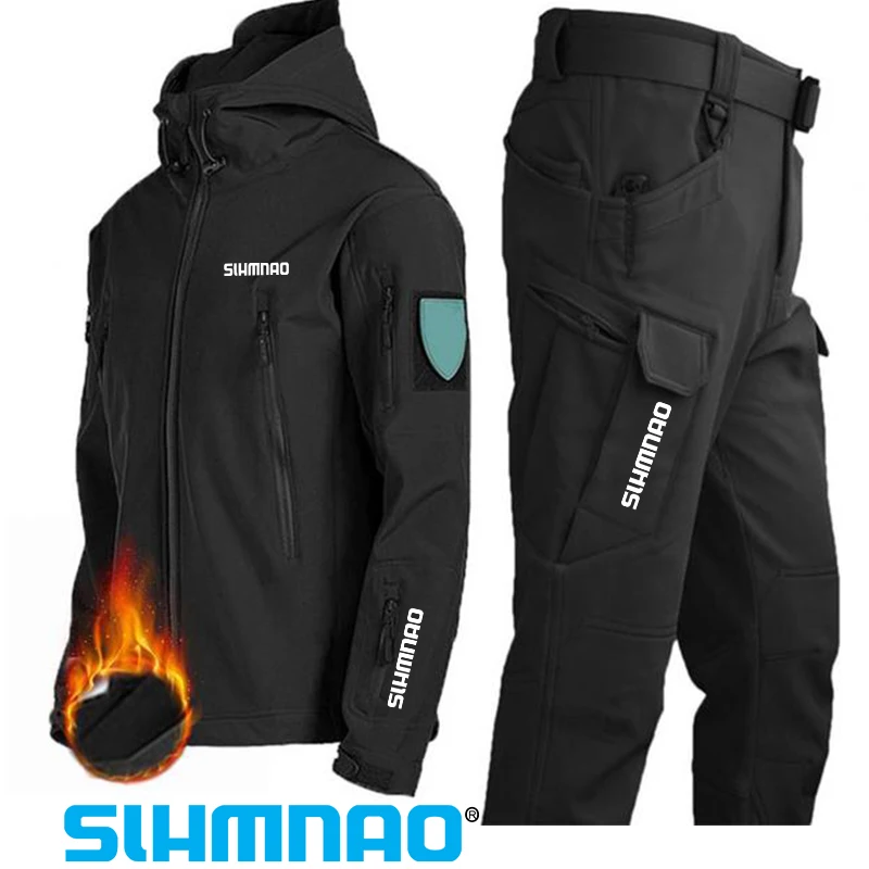 2025 Soft Shell Fishing Suit Set Autumn and Winter Men's Tactical ...