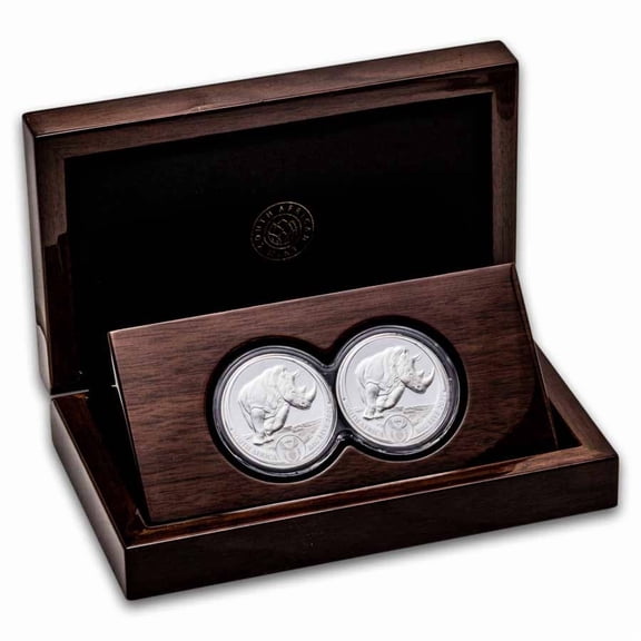 2025 South Africa 2-Coin Silver Big Five Rhino Proof Set