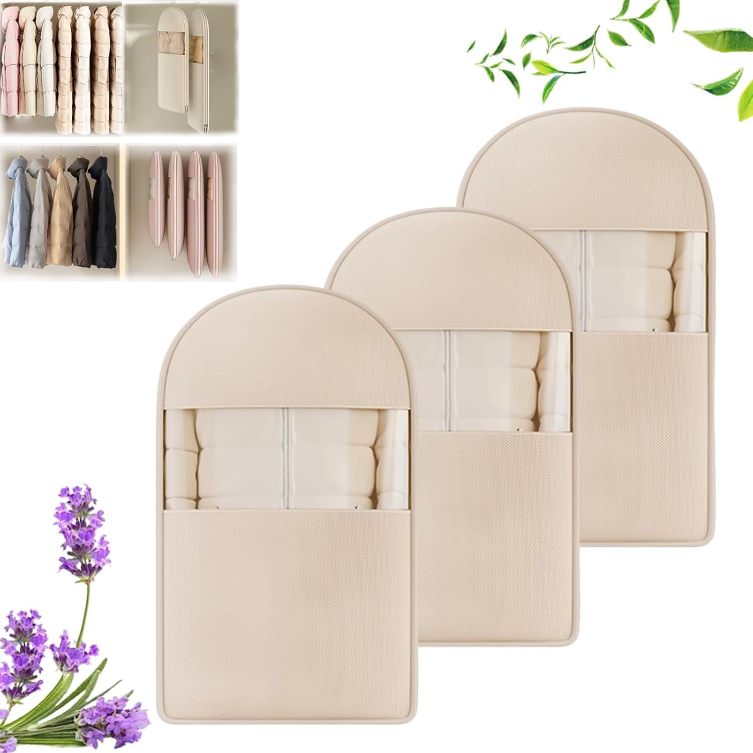2025 Space Saving Hanging Garment Bag with Self Compression Zipper, Space Saving Garment Bags, Protects Clothes from Wrinkles