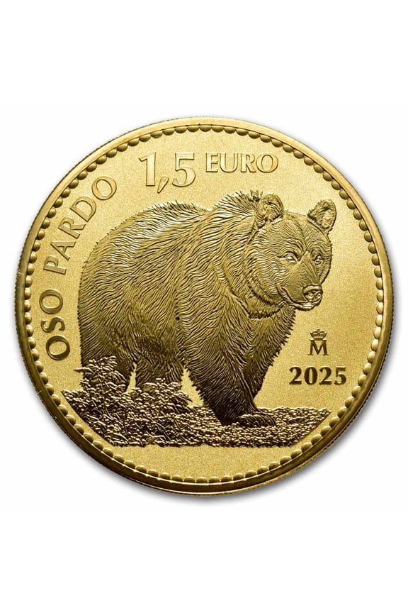 2025 Spain 1 oz Gold Reverse Proof Bear Doubloon