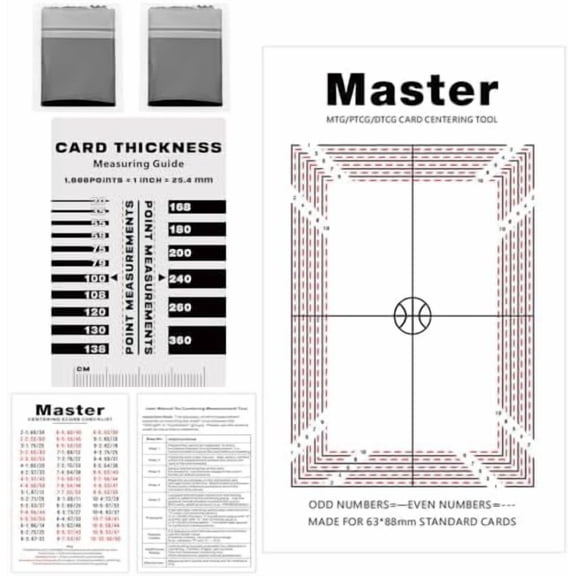 2025 Sports Card Grading Tool Kit - PSA/BGS Certified Centering Tool with Thickness Gauge & Microfiber Cloths, Precision Alignment Checker for Trading Cards, TCG, Collectibles$$Art & Craft