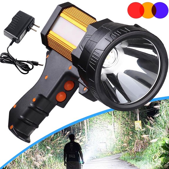 2025 Spotlight Brightest 200000 LM Energy Saving Function, 60 Hour Standby Battery Times LED Flashlight, 360 Adjustable Tripod & IP68 Water Proof Flash Light for Camping Hunting Emergency Walking