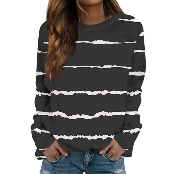 2026 Spring Hoodie Dark Gray Hoodie Long Sleeves V-Neck Blue Cardigan for Women Stripes Y2K Sweater Running Hoodie(M)