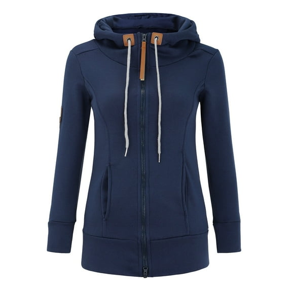 2026 Spring Hoodie Navy Hoodie Long Sleeves Pull Rope Sweater Dress Solid Color Fashion Hoodie Casual Wear Hoodie(4XL)