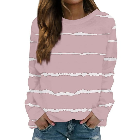 2026 Spring Hoodie Pink Hoodie Long Sleeves V-Neck Short Cardigans for Women Stripes Soft Hoodie Men's Hoodie(M)