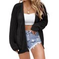 2025 Spring Lightweight Crochet Cardigan for Women Long Sleeve Open