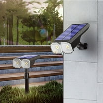 2025 Spring Savings Under $15 LED Outdoor Solar Lights Land Scape Spotlights Garden Lights Wireless Solar Powered Outdoor Lights Lighting For Yard Walkway - Black